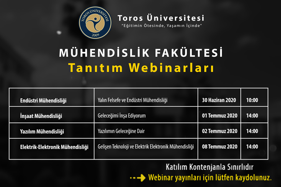 MÜHENDİSLİK FAKÜLTESİ’NDEN WEBINAR TANITIMLARI