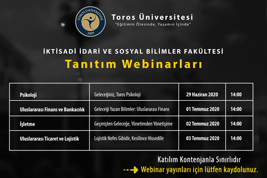 İKTİSADİ, İDARİ VE  SOSYAL BİLİMLER FAKÜLTESİ’NDEN WEBINAR TANITIMLARI