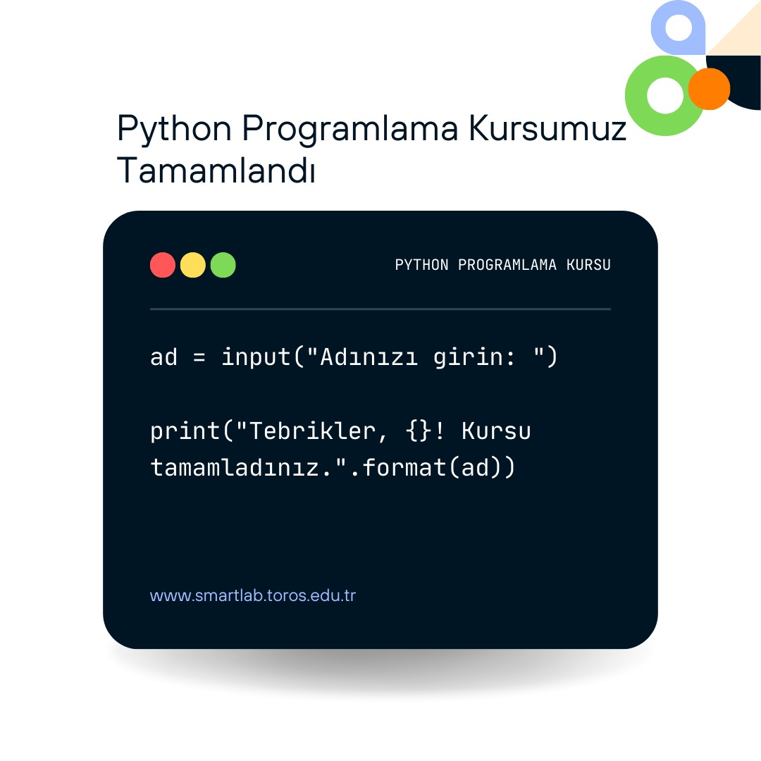 SMARTLAB TARAFINDAN DÜZENLENEN PYTHON PROGRAMLAMA KURSU TAMAMLANDI