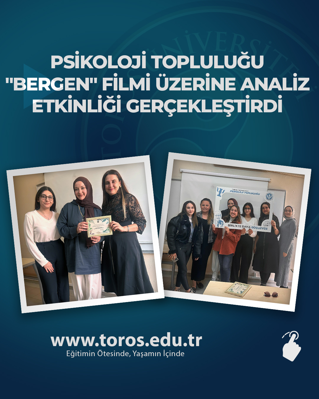 PSİKOLOJİ TOPLULUĞU "BERGEN" FİLMİ ÜZERİNE ANALİZ ETKİNLİĞİ GERÇEKLEŞTİRDİ