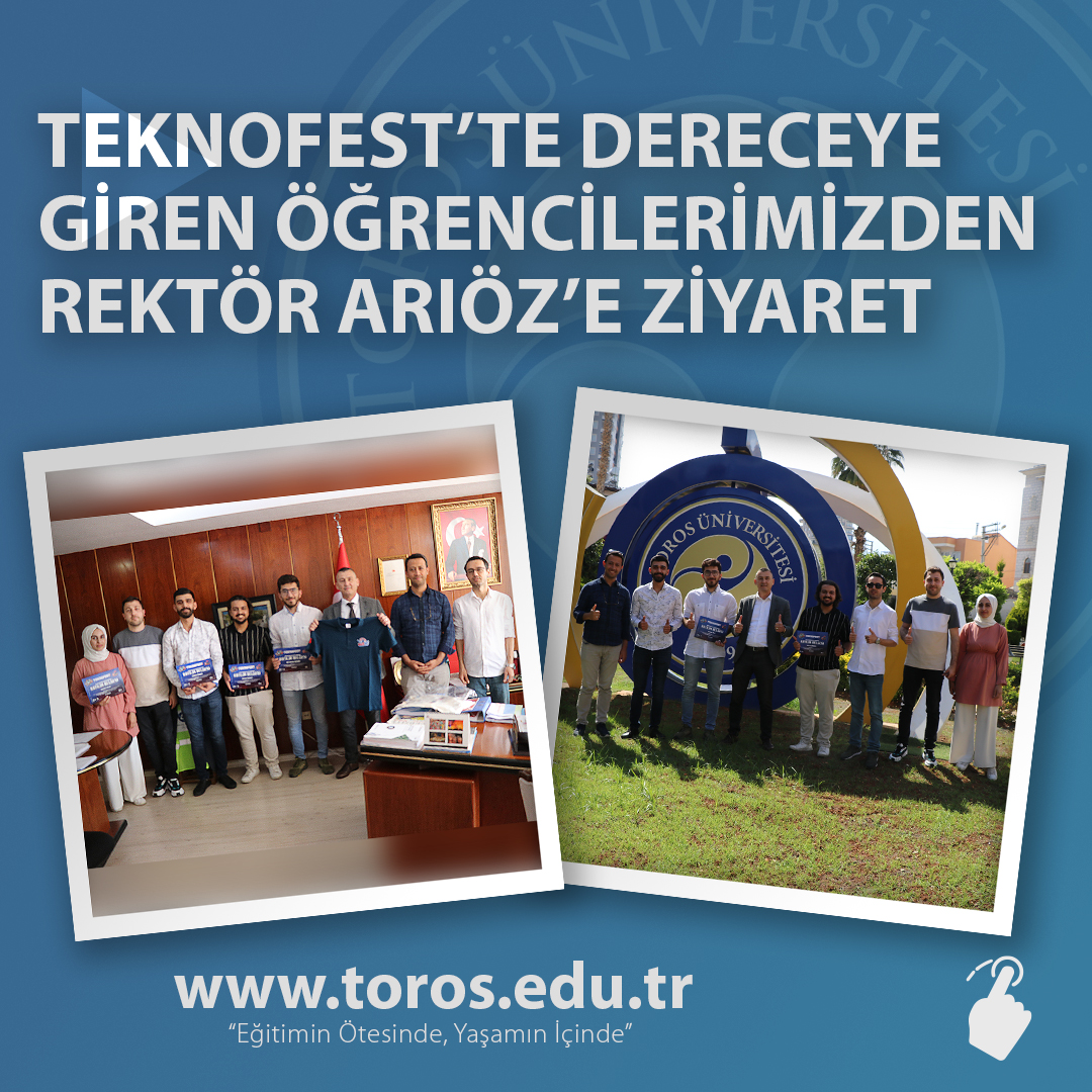 Teknofest 2023'te finale çıkan Smartlab Harvest Business Takımı Rektörümüzü ziyaret etti