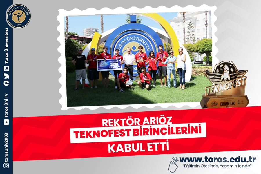 REKTÖR ARIÖZ, TEKNOFEST BİRİNCİLERİNİ KABUL ETTİ