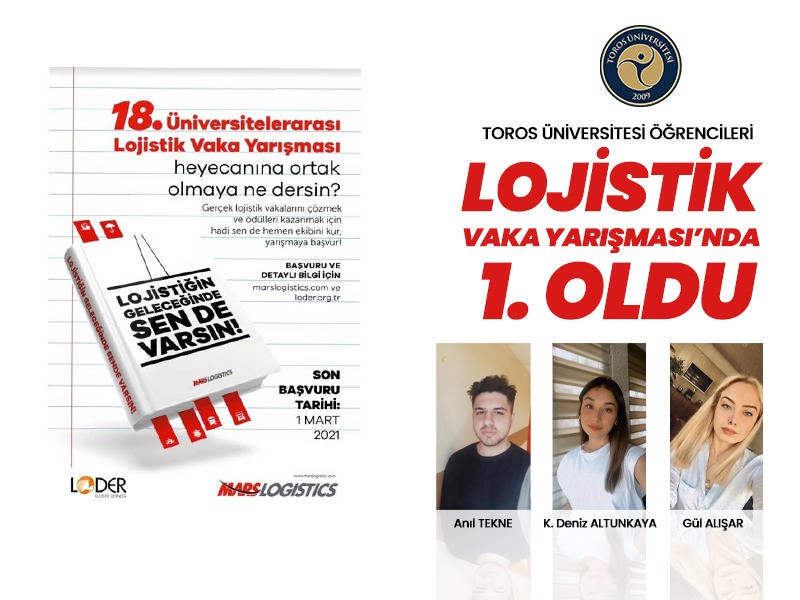 TOROS ÜNİVERSİTESİ ÖĞRENCİLERİ LOJİSTİK VAKA YARIŞMASI’NDA 1. OLDU